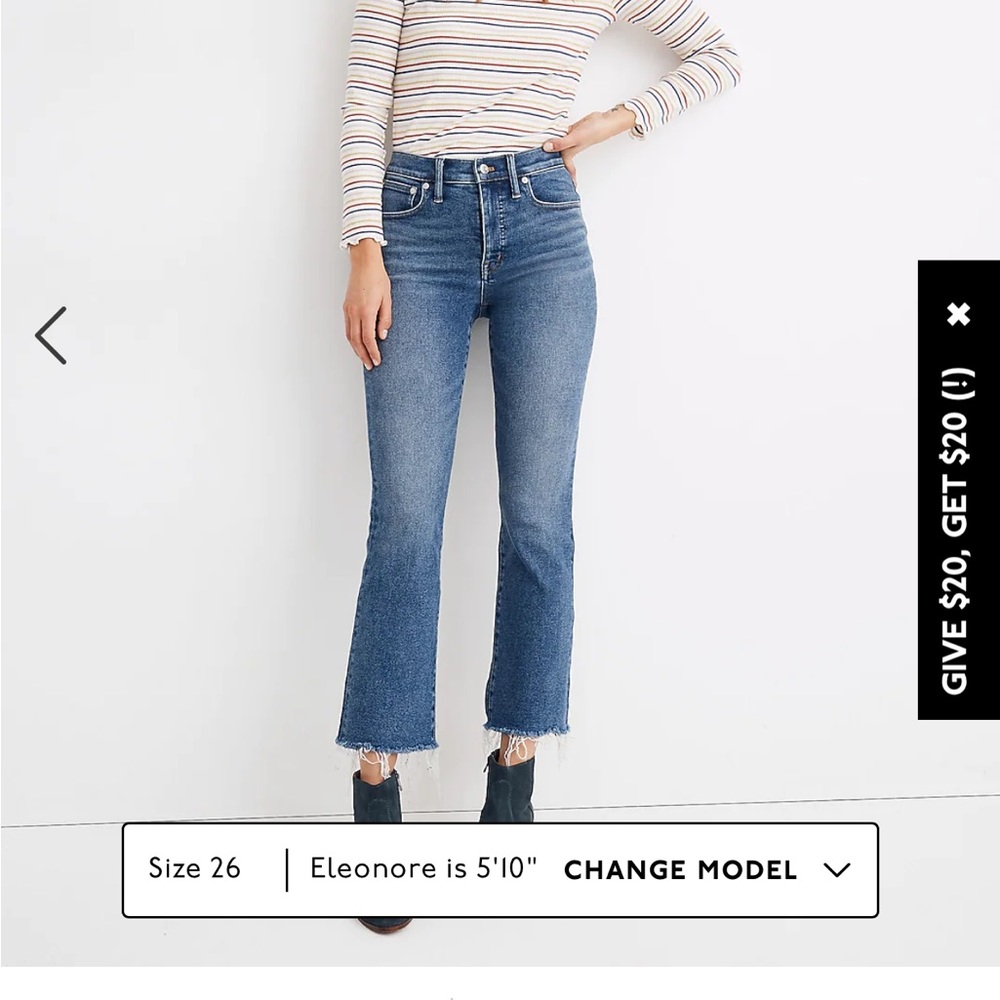 Madewell Cali Demi-Boot Jeans in Fleetwood Wash (Size 27)
